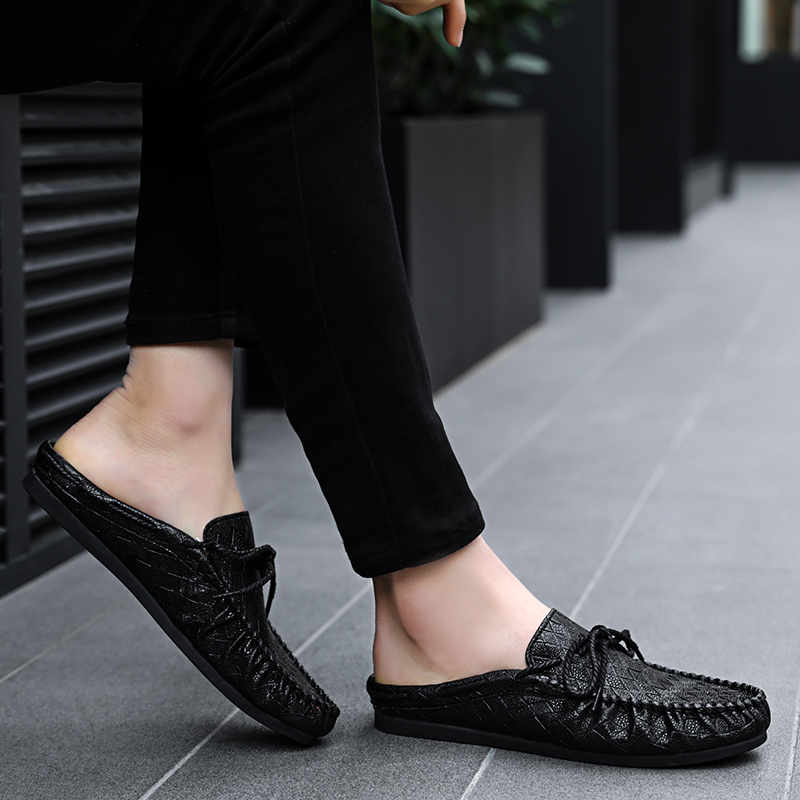 Mokasyny męskie z legalnej skóry na wysokiej platformie, tkane buty do sneakersów dla mężczyzn, zielone, sportowe, estetyczne, super oferty, modele