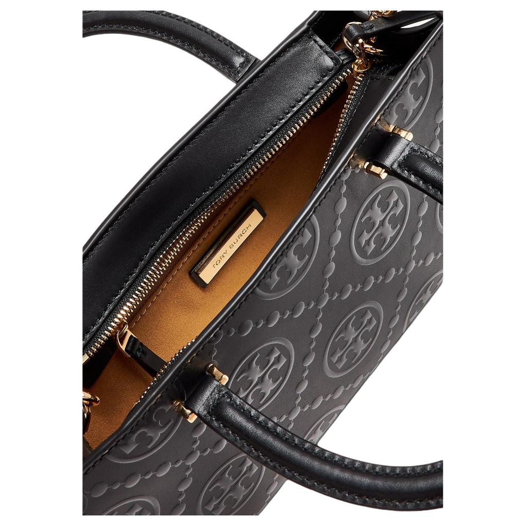 Tory Burch T Monogram Brand Print Zipper Closure Leather Shoulder Crossbody Handbag Small Women handbags Black 164641-001