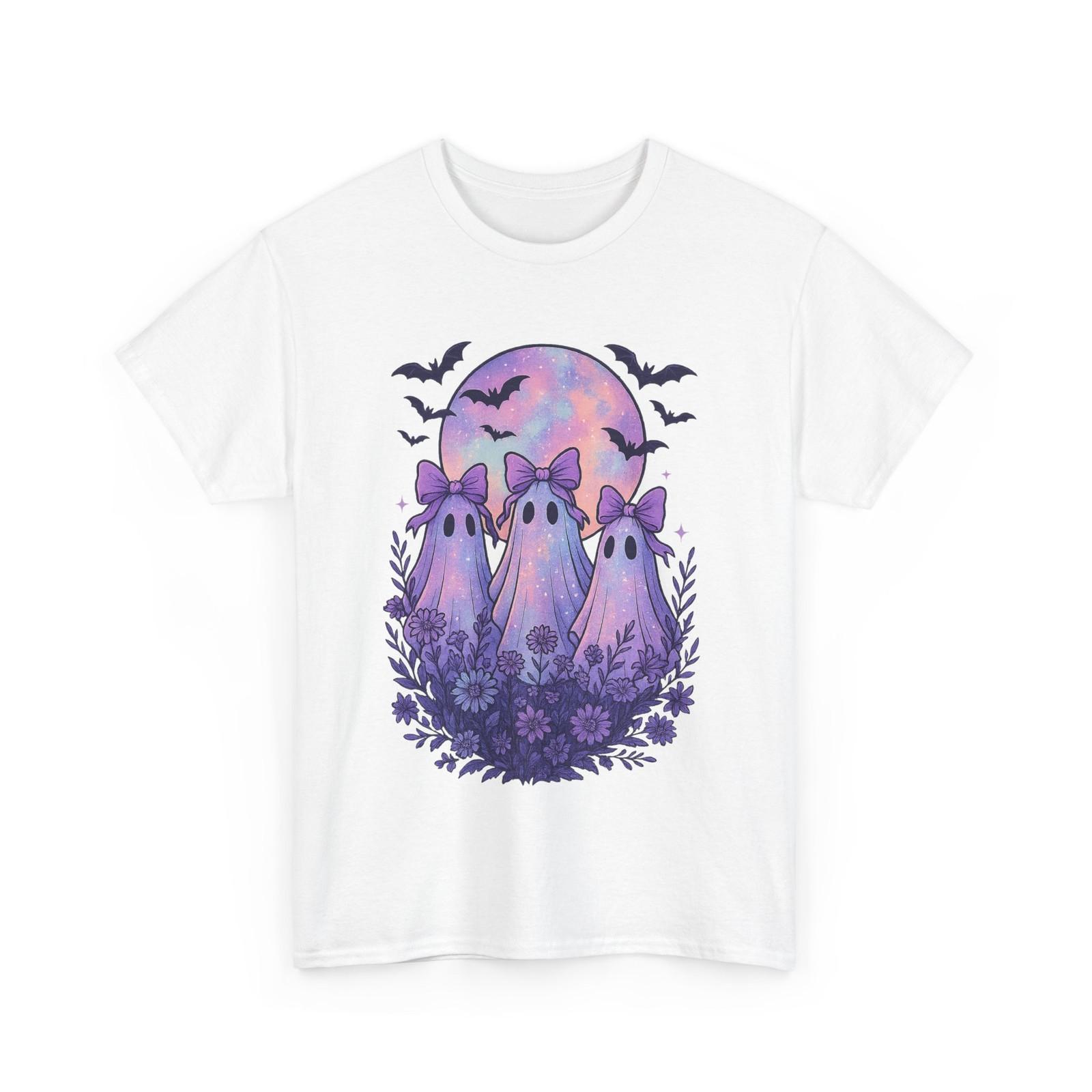 Neon Halloween T-shirt, Coquette Ghost, Halloween Moon, Spooky Season Tee S разноцветный