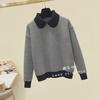 Women's Loose Pullover Sweater - 2024 Autumn Korean Doll Collar Style, Thick Knit