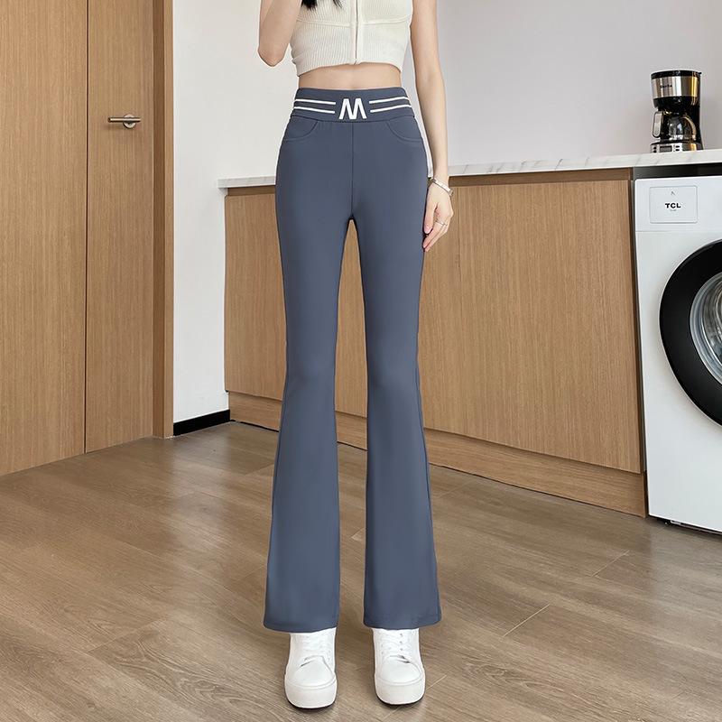 

Women s Ice Silk Flared Wide-Leg Pants - Summer 2025 Style, Petite Nine-Point, Thin Casual Trousers. 3XL (70-78 kg)