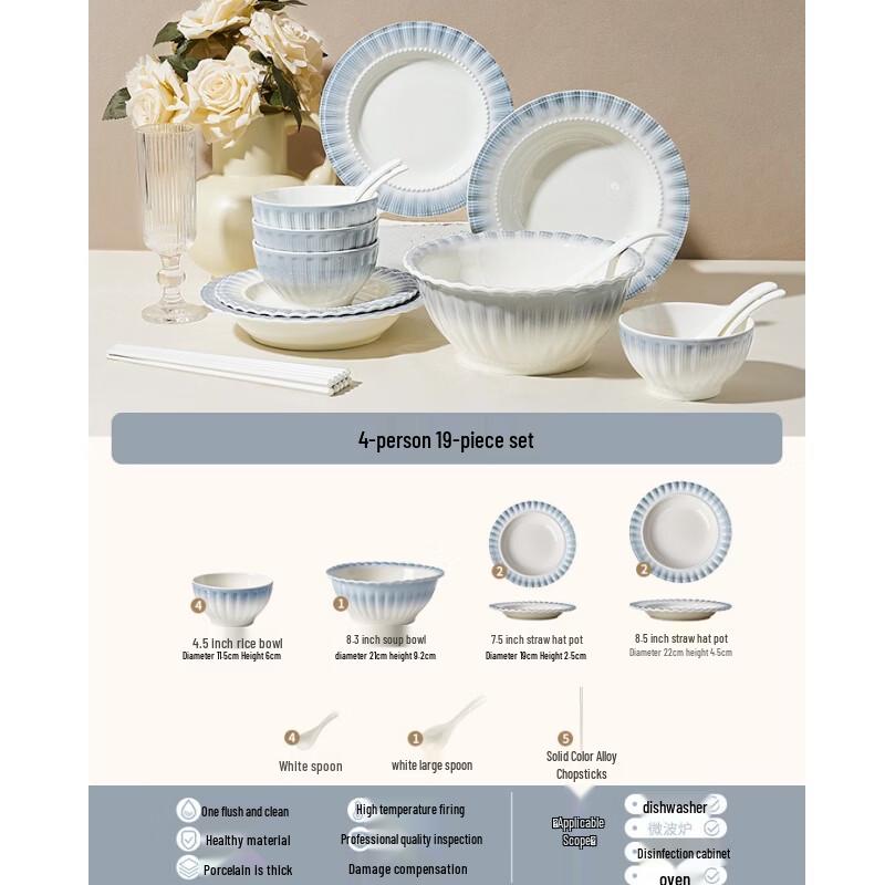 Naijiang French Style Ceramic Underglaze Dinnerware Set