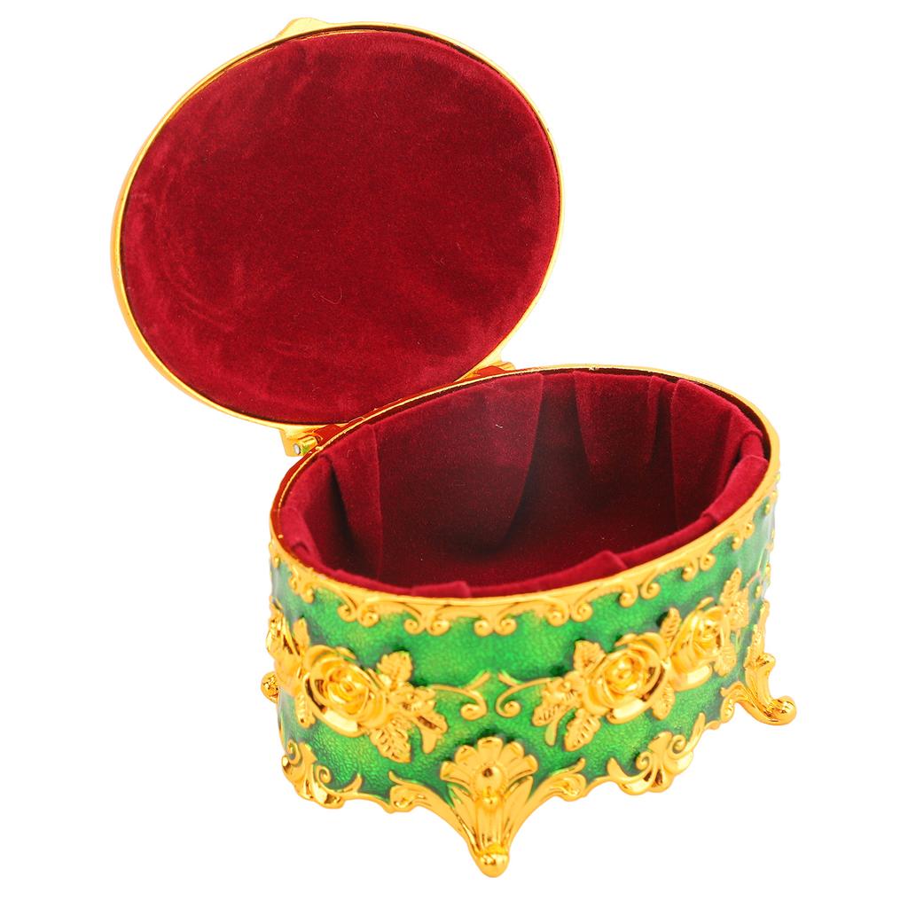 Metal Jewelry Box Vintage Zinc Alloy Decorative Easy To Maintain Keepsake Box for Necklace Earring