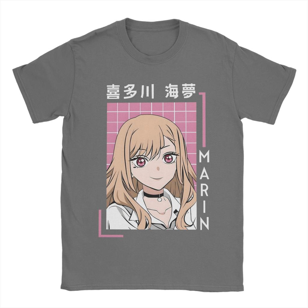 Marin Kitagawa T-Shirt Men My Dress-Up Darling Anime Vintage 100% Cotton Tees Crew Neck Short Sleeve T Shirts Unique Clothes