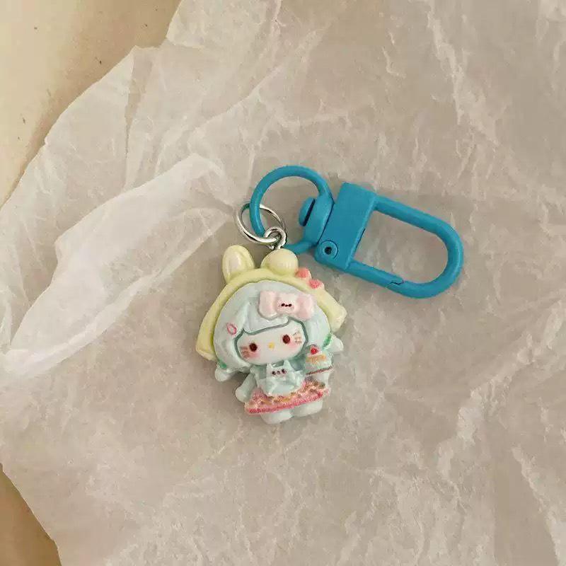 Cute Cartoon Kitty Keychain Pendant - Girly Heart Bag Ornament & Student Gift