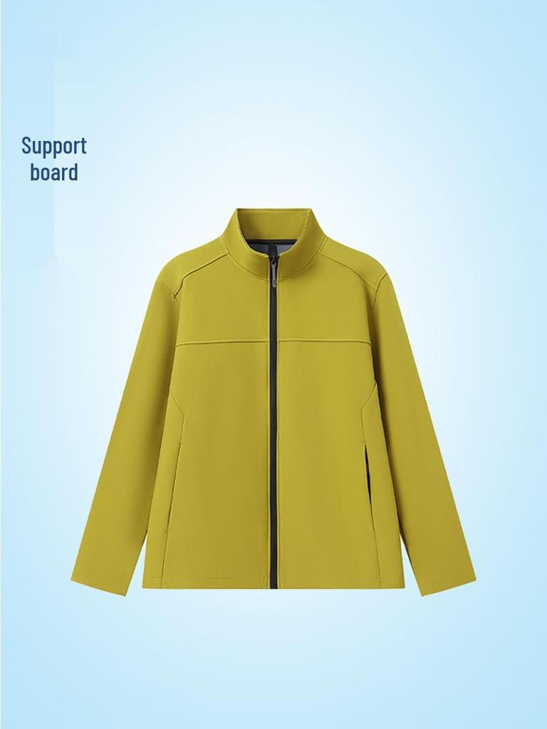 Lean Management Team Softshell Fleece Windbreaker Jacket - Stand-up Collar Trench Coat