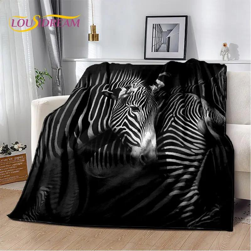 Wildtier Zebra Weiche Plüschdecke, Flanelldecke Überwurfdecke für Wohnzimmer Schlafzimmer Bett Sofa Picknick Abdeckung Bettdecke Kinder