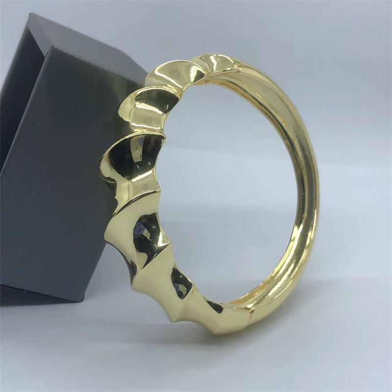 Смелый европейский и американский бамбуковый витой золотой С-образный браслет Copper