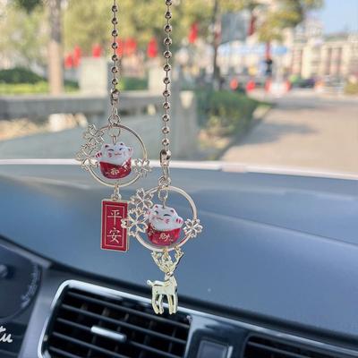 DIY Trinkets Room Decoration Lucky Cat Pendants Car Hanging Pendants Auto Rearview Mirror Pendant