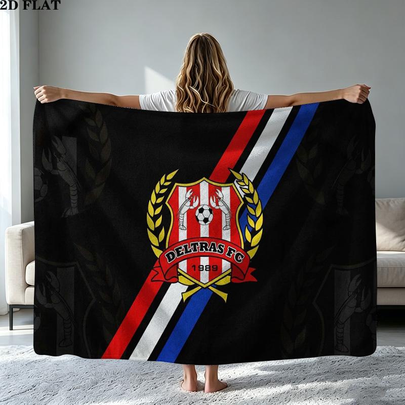 Deltras fc Print Flannel Blanket High Quality Warm Comfortable Cover for All Seasons Perfect for Gifts Home Decor
