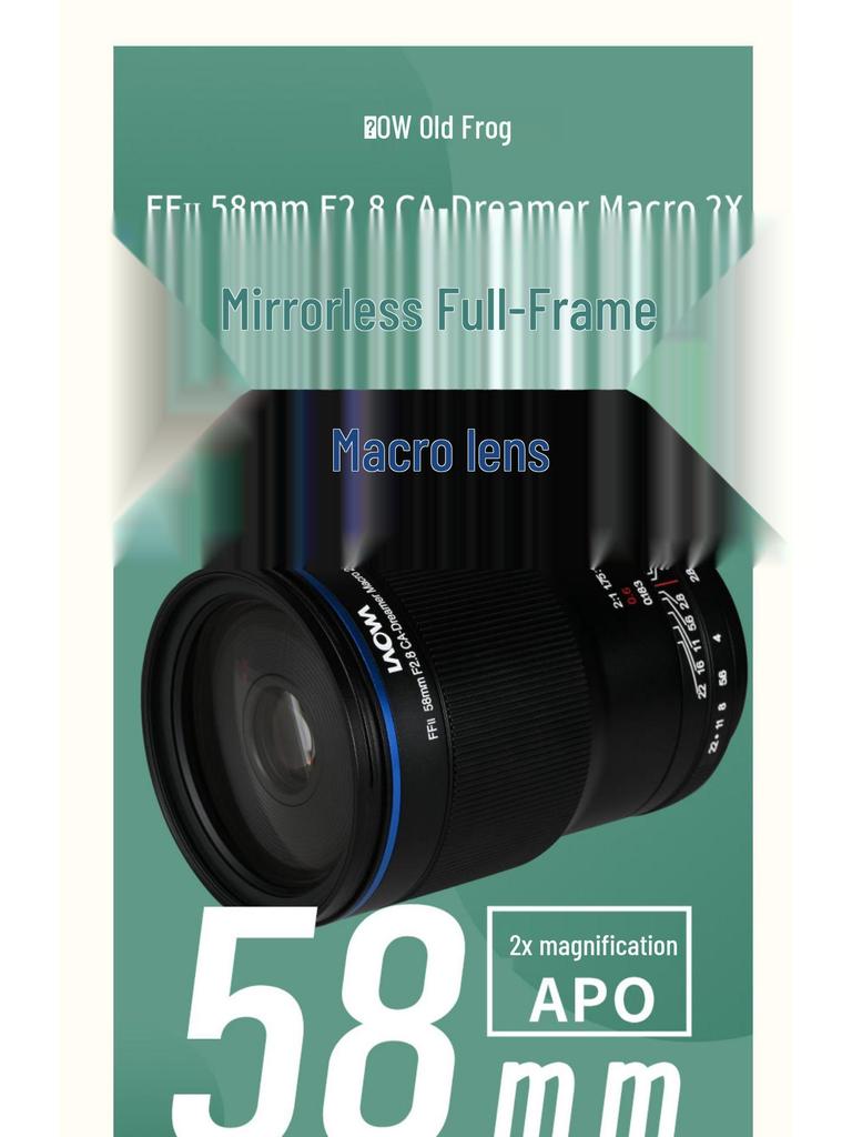 Laowa 58mm F2.8 Full-Frame 2x Macro Lens for RF, Z, E, and L Mounts