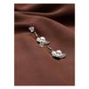 Women's Petal Pearl Mix Drop Long Earrings