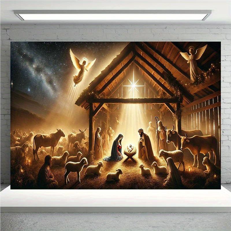 1, Large Nativity Background Cloth, Background Decoration, Room, Photo Studio Prop - Suitable for Home Decoration