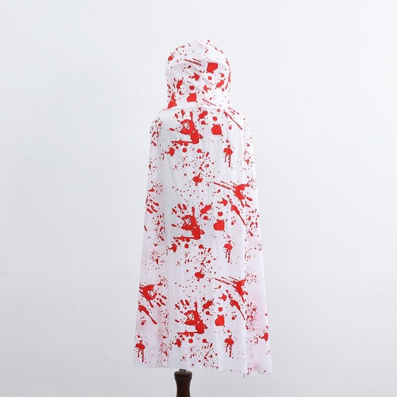 Kids Adult Cloak with Hood Halloween Costume Hooded Cloak with Bloody/Spiders Decors Cosplay Vampires Witch Cape Gifts