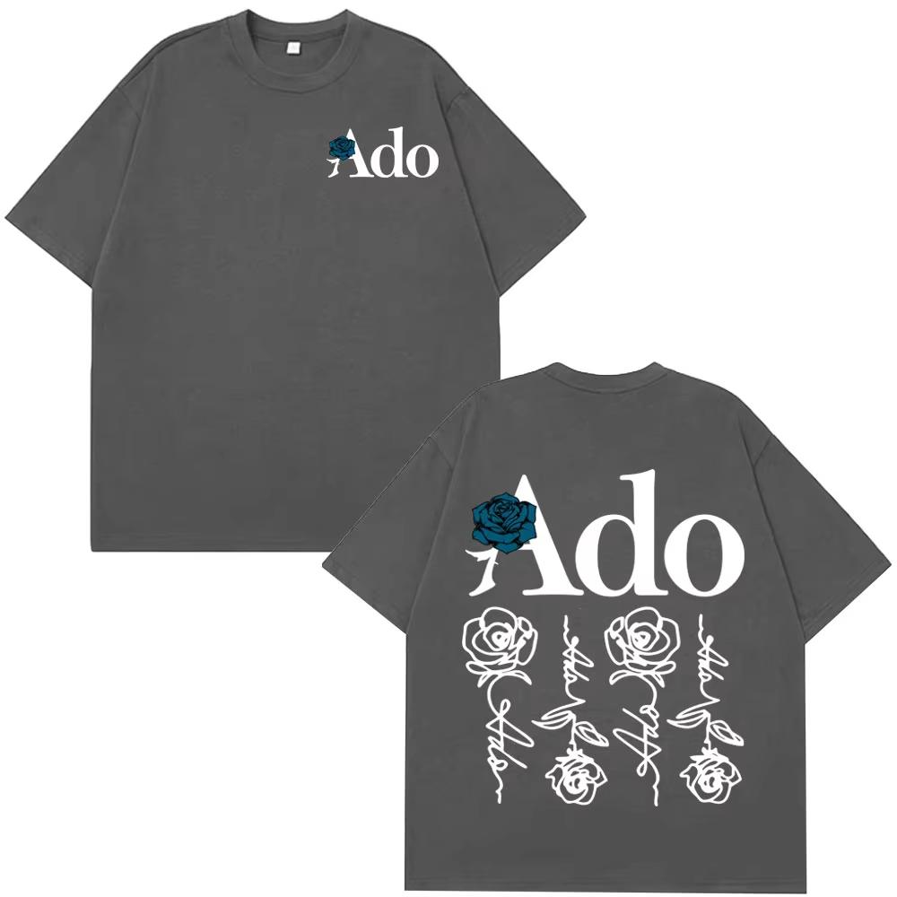Ado Blue Rose 2025 World Tour Hibana T Shirts Men Women Fashion T-shirt Short-sleeved Aesthetic Trendy Casual Loose T-shirt Tops