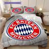 FC Bayern München Muster Bettwäsche Steppdecke Set Bettbezug Kissenbezug Heimdekoration Geburtstagsgeschenk (1 Bettbezug + 2 Kissenbezüge, ohne Füllung)