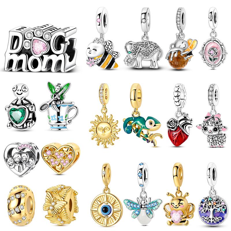 Authentic copper Charm Bead Charms Heart Chameleon Sheep Bead Charms Pendants Compatible With Bracelets Making Fahsion Jewellery