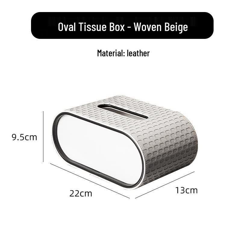 HC Leather Oval Tissue Box