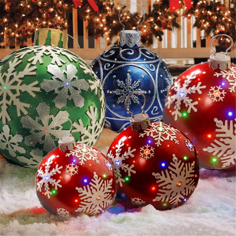 Nuevo Árbol de Navidad Inflable Gigante para Exteriores de PVC Bola Decorativa Navideña