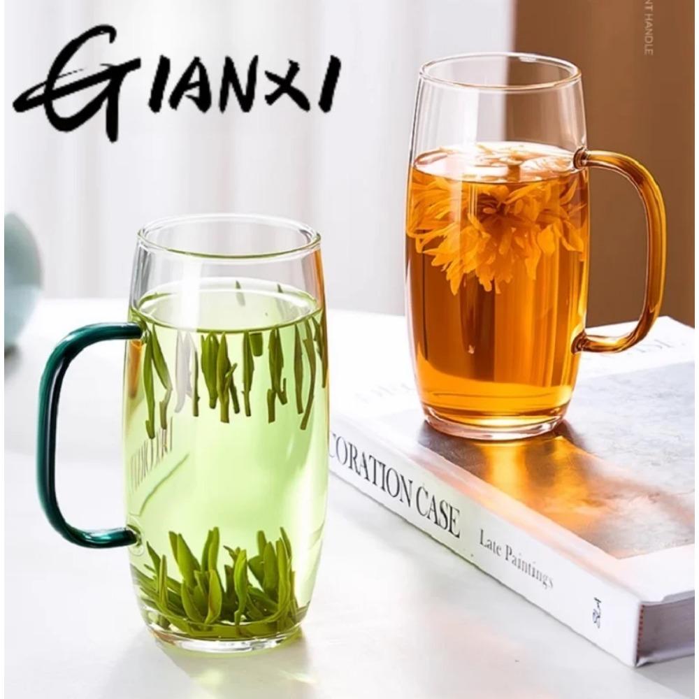 GIANXI Glass Tea Cup With Handle Anti-Scalding Glass Teacup Can Be Electric Clay Oven Heating Glasses Office Personal Cup