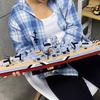 2-in-1 WKII KMS Bismarck Schlachtschiff Bausteine Militärkriegsschiffe Marineflotte Modellsteine Spielzeug für Kinder Geburtstagsgeschenk Moc