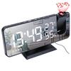 Radio LED Digital Smart Alarm Clock USB Powered Desktop Wake Up Clock with 180 Degree Time Projector Display for Home Bedroom