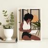 Colorful Tropical Black Girl Fashion Woman Book Lover African Poster Canvas Painting Nodic Wall Art Pictures Home Decoration