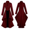 Gothic Military Jacket Tailcoat Women Steampunk Tuxedo Uniform Vintage High Low Hem Trench Swallow Tailcoat Fishtail For Adult
