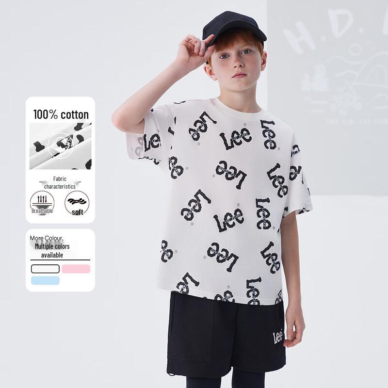 

Модная дышащая хлопковая футболка с коротким рукавом Lee для детей 150