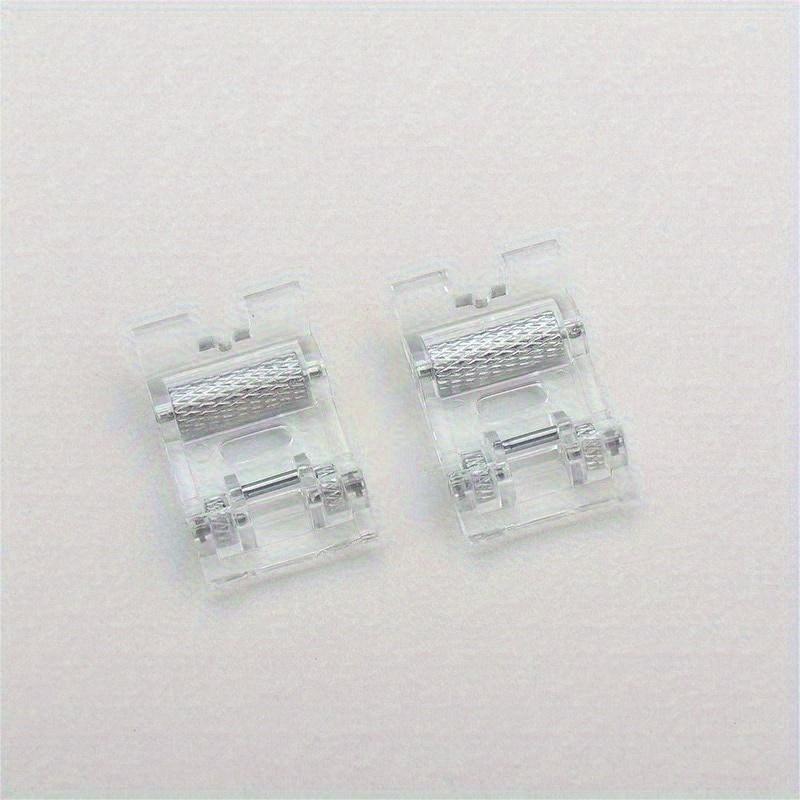 2pcs Household Sewing Machine Leather Roller Presser Foot Plastic Roller Presser Foot Leather Presser Foot Sewing Presser Foot
