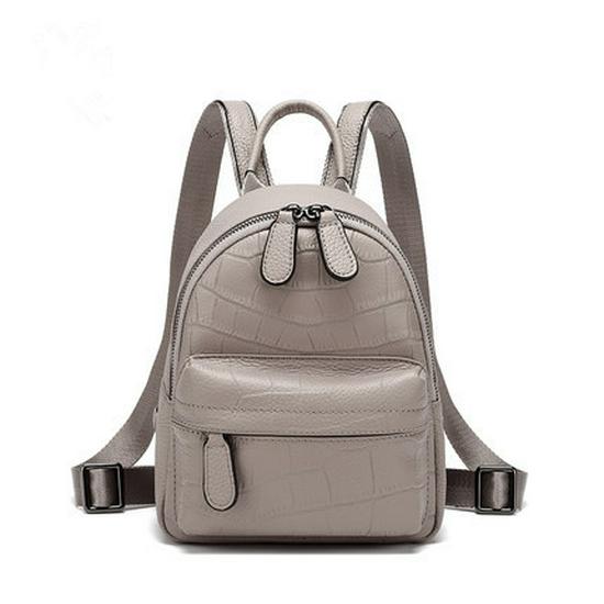 

2026 Women s Genuine Crocodile Pattern Mini Backpack - Fashionable College Style & Versatile сірий колір