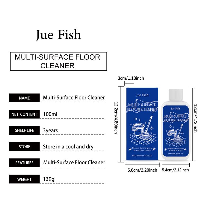 Jue Fish Multi-Surface Floor Cleaner - Powerful Quick Dirt Decomposition For Effortless Cleaning Versatile For Various Floors