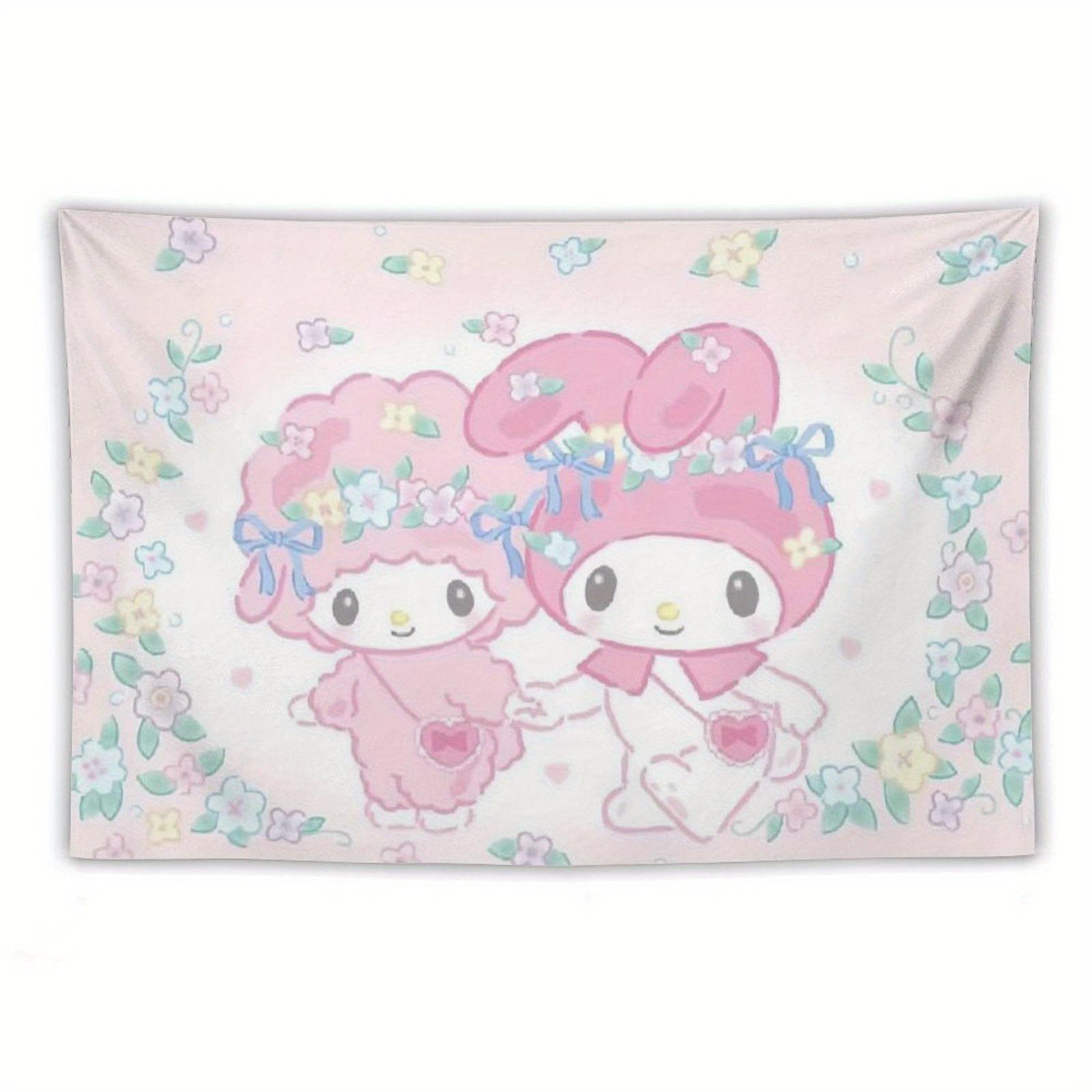 

Sanrio Melody and Sweetheart Piano Printed Tapestry Cute Cartoon Rabbit Sheep Bedroom Wall Art Fun Room Decoration Rabbit Theme 74x94cm(29x37in)