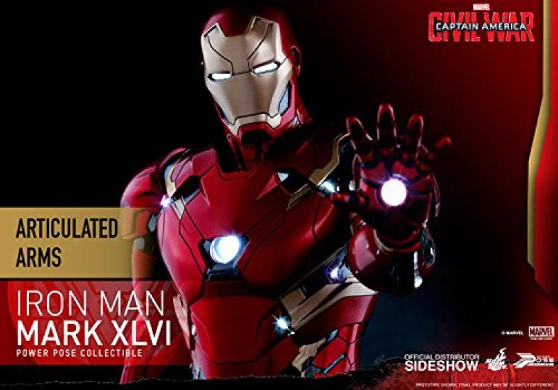 Power Pose Captain Civil War Iron Man Mark 46 Scale Plastic Painted Limited Edition Action Figure America 1/6