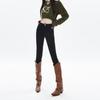 New 2025 autumn and winter simple high street casual slim pants women's elastic high and thin jeans