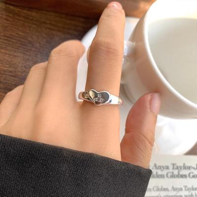 Lanzhi Planet Style 925 Sterlingsilber Verstellbarer Ring - Einzigartiges Liebesdesign, Nicht verblassend, Trendig für Frauen