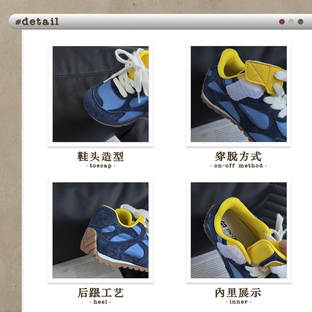 XSHX Retro Paris Wind Schwerindustrie Klassenkameraden Sportschuhe Klettverschluss Design Jungen und Mädchen Herbst und Winter Funktionsschuhe