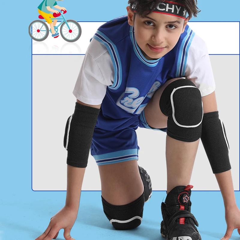 Anti Collision Knee Pads Thickened Sponge Elastic Volleyball Basketball Knee Protector Children Breathable Tennis Knee Covers