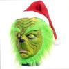 Christmas mask green furry monster Grinch headgear cosplay Funny Party Latex Mask
