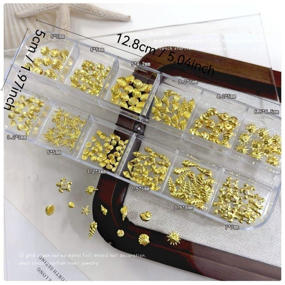 Seashell Ocean-Themed Nail Art Rhinestones Self-Adhesive Ocean Nail Art Decorations