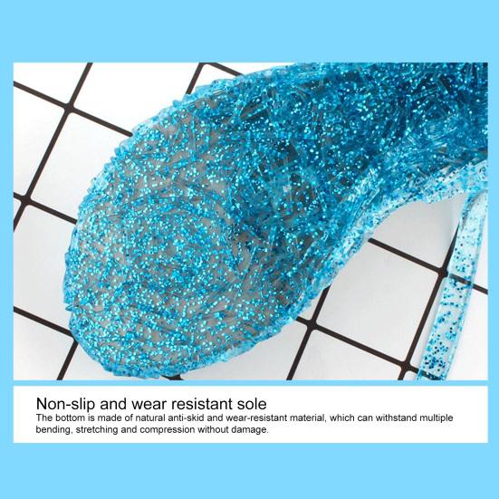 1 par de sapatos para meninas salto alto charmoso pvc performance prop sandálias infantis confortáveis para casa