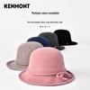 Cameng Women's Bowknot Wide-Brim Wool Felt Hat