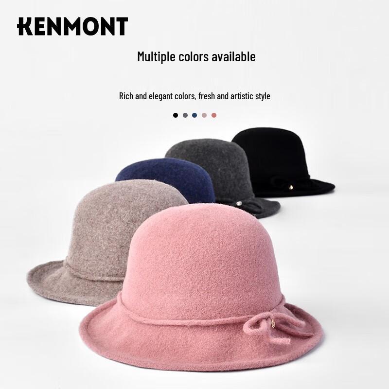 Cameng Women's Bowknot Wide-Brim Wool Felt Hat