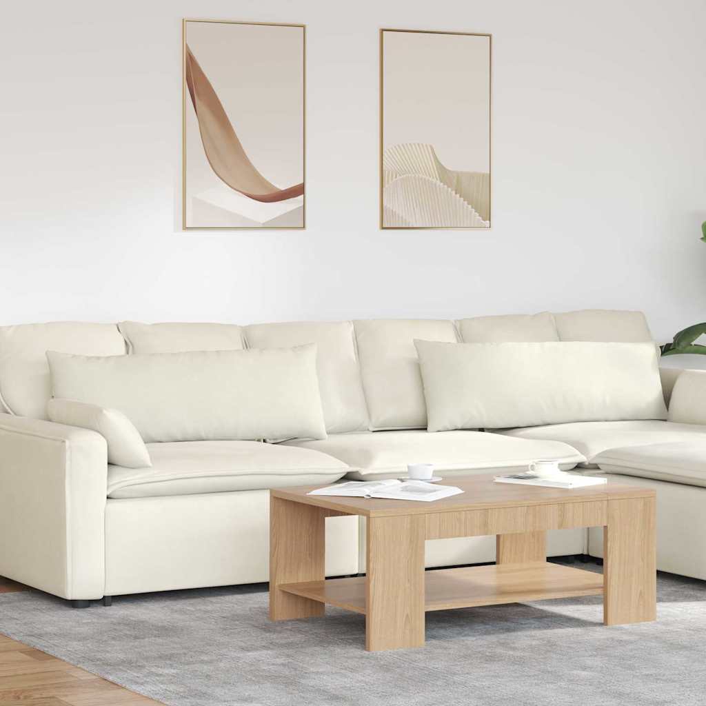 Sofa Cushions 2 Pieces Cream 120 x 40 cm Cord Fabric