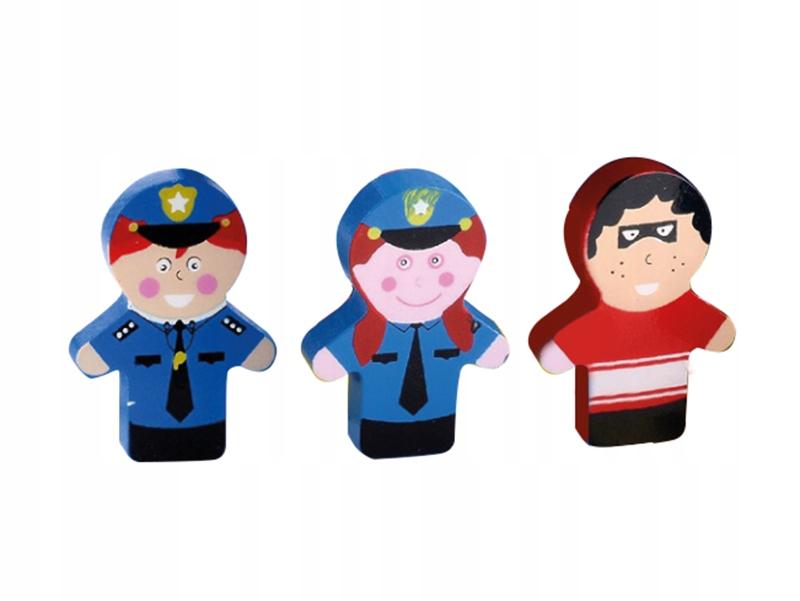 Wooden Police Station, 2 Floors - Helicopter, 3 Figures, ECO Set
