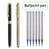 High Quality Ballpoint Pen Business Signing Pen Stainless Steel Material Replaceable Refill Office School Supplies Stationery