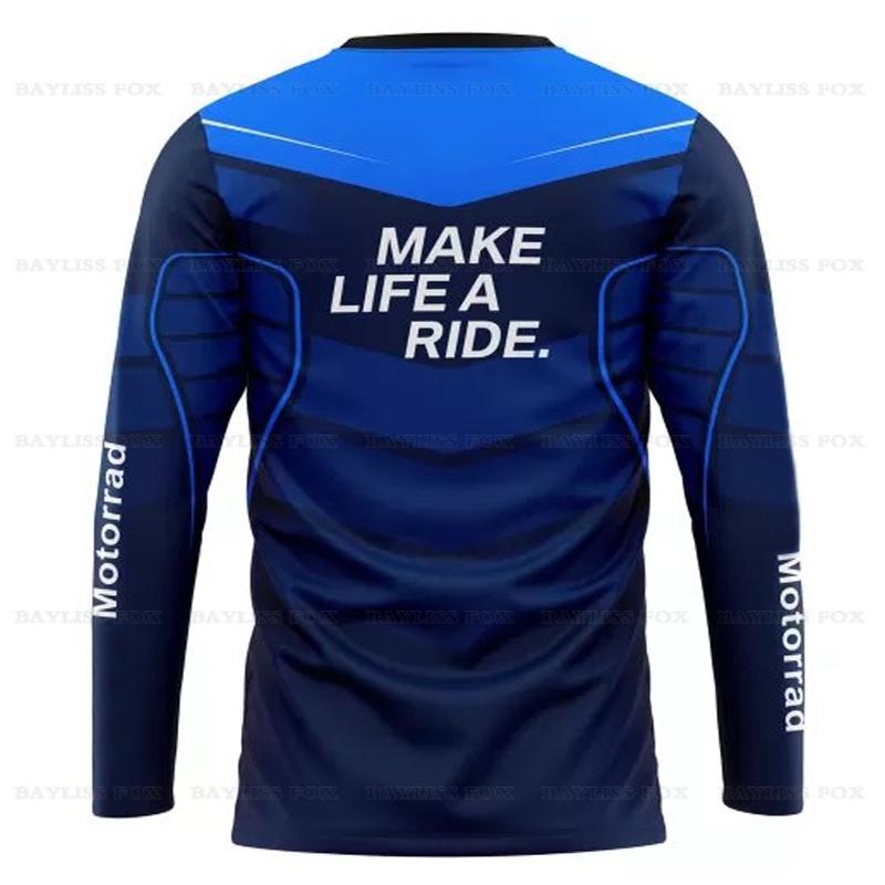For BMW Motorrad Racing Jerseys 2023 ADVENTURE Riding Sport Travel Long T-Shirt Summer Blue Motorcycle Team Anti-UV Do Not Fade