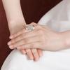Adjustable Open Ring Women Men Vintage Hollow Oval Geometric Statement Jewelry Copper Plated