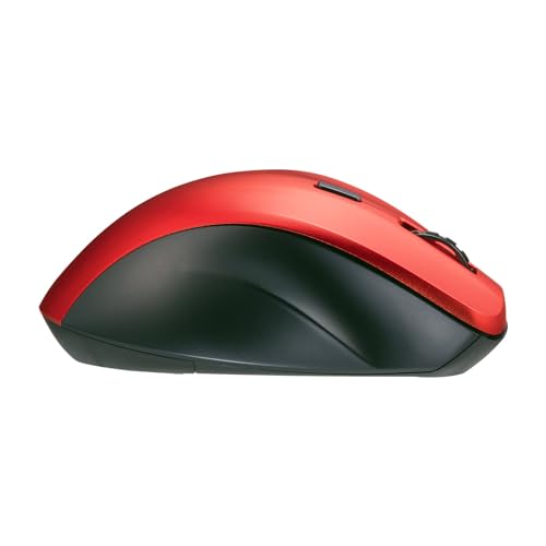 SANWA SUPPLY Silent Wireless Mouse (with Side Wheel, 5 Buttons, Red) MA-WBS524R