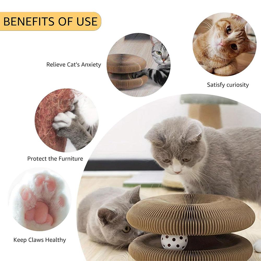 Magic Organ Cat Scratching Board Interactive Scratcher Cat Toy Cat Accordion Toy Cat Grinding Claw Scratching Board Pet Supplies